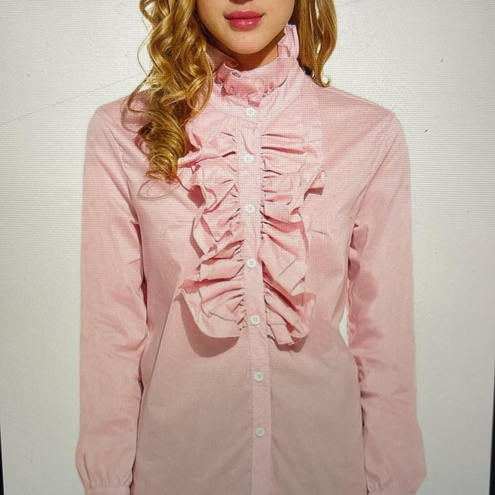 Adele Fado Made in Italy 🇮🇹 CottonStretch Pale Pink Logo ButtonDown Shirt
